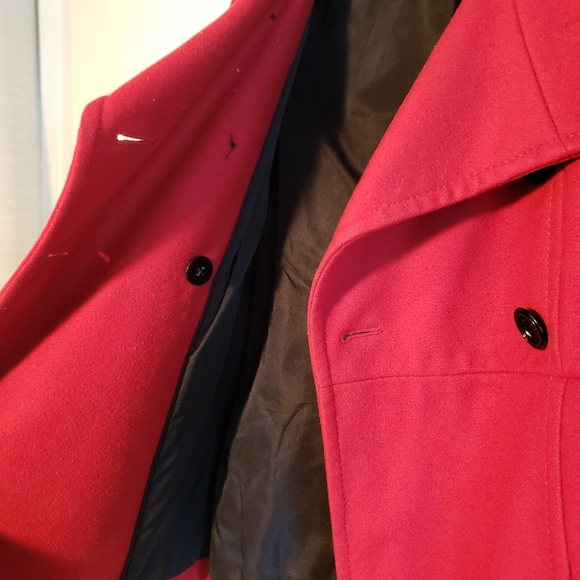 Gap Red Wool Pea Coat sz S - Picture 3 of 5